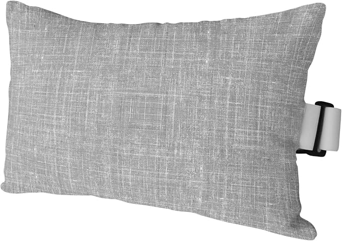 Outdoor Lumbar Pillow Set of 1, Grey Waterproof Beach Headrest Pillow with Inserts, Farmhouse Vintage Gray Solid Color Modern Recliner Throw Pillows for Patio Furniture, 12 x 20