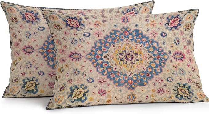 Boho Southwest Waterproof Outdoor Pillow Covers Set of 2 Home Decor, Vintage Country Ethnic Nation Motifs Pillowcase Patio Pillow Covers for Couch Bench Furniture Garden 20x12in