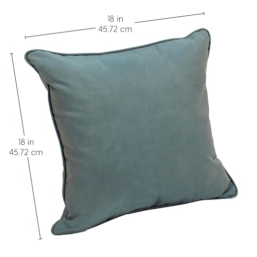 Factory Direct Partners Presidio 18" x 18" Square Decorative Throw Pillow Set with Piping for Indoor/Outdoor Furniture UV, Fade, Weather-Resistant Olefin Fabric (2-Pack) - Dusty Turquoise, 13810-137