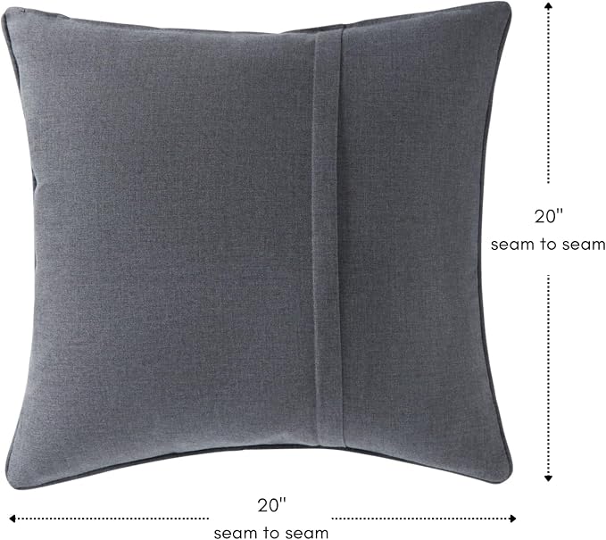 Greendale Home Fashions Sunbrella 20'' Square Outdoor Throw Pillow with Removable Cover (Set of 2), Cast Slate