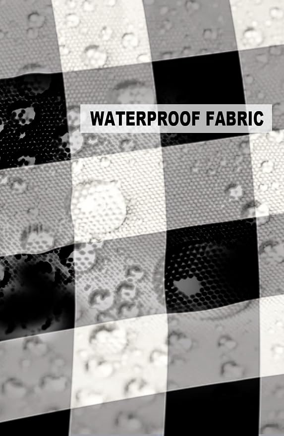 Outdoor Waterproof Pillow Covers for Patio Furniture Buffalo Check Decorative Throw Pillow Cover Black White Plaid Rustic Pillowcases Set of 2 Cushion Case for Sofa Couch Chair Home Decor 26 x 26 Inch