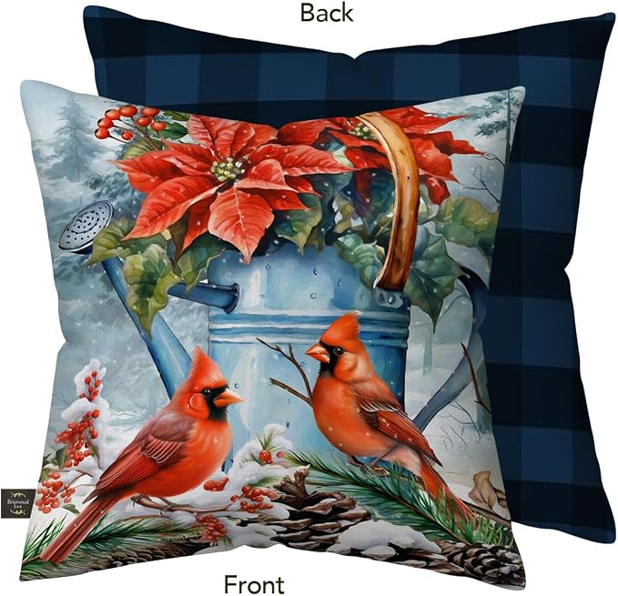 Briarwood Lane Winter Indoor/Outdoor Pillow 17x17 Winter Watering Can for Winter Pillow