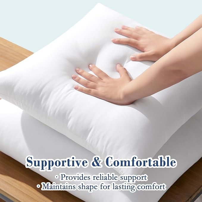 puredown® 18x18 Outdoor Pillow Inserts, Set of 4, Fluffy Soft Waterproof Down Alternative Square Form Sham Stuffer for Porch Swing Sofa Couch Cushion Patio Furniture