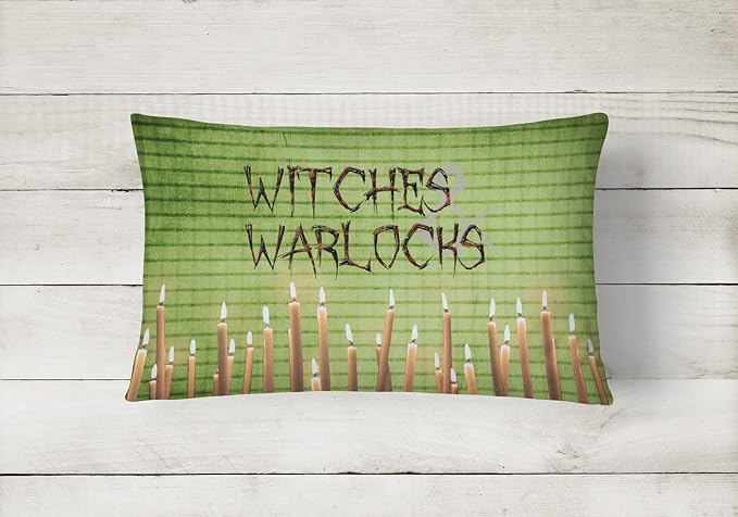 Caroline's Treasures SB3011PW1216 Witches and Warlocks Halloween Canvas Fabric Decorative Pillow 100% Machine Washable Pillow, Indoor or Outdoor Decorative Throw Pillow for Couch, Bed or Patio