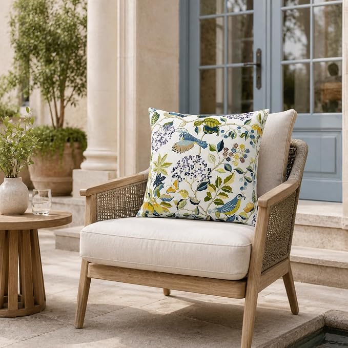 Outdoor Pillows 18"x18" Waterproof Decorative Pillows with Inserts | Set of 2 Fade Resistant Patio Throw Pillows for Porch Garden Couch and Patio Furniture
