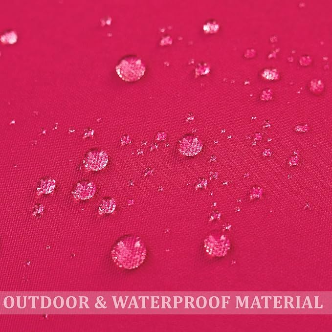 LIGICKY Hot Pink Outdoor Waterproof Pillow Covers 18x18 Inch Pack of 2 Decorative Square Solid Color Pillows with Wide Edge Cushion Cover for Patio Tent Garden Couch Balcony