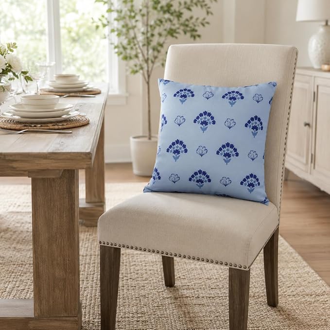 Outdoor Pillows Waterproof 18×18 Inch Decorative Throw Pillows with Inserts | Set of 2 Fade Resistant Patio Pillows for Porch Garden Couch and Patio Furniture