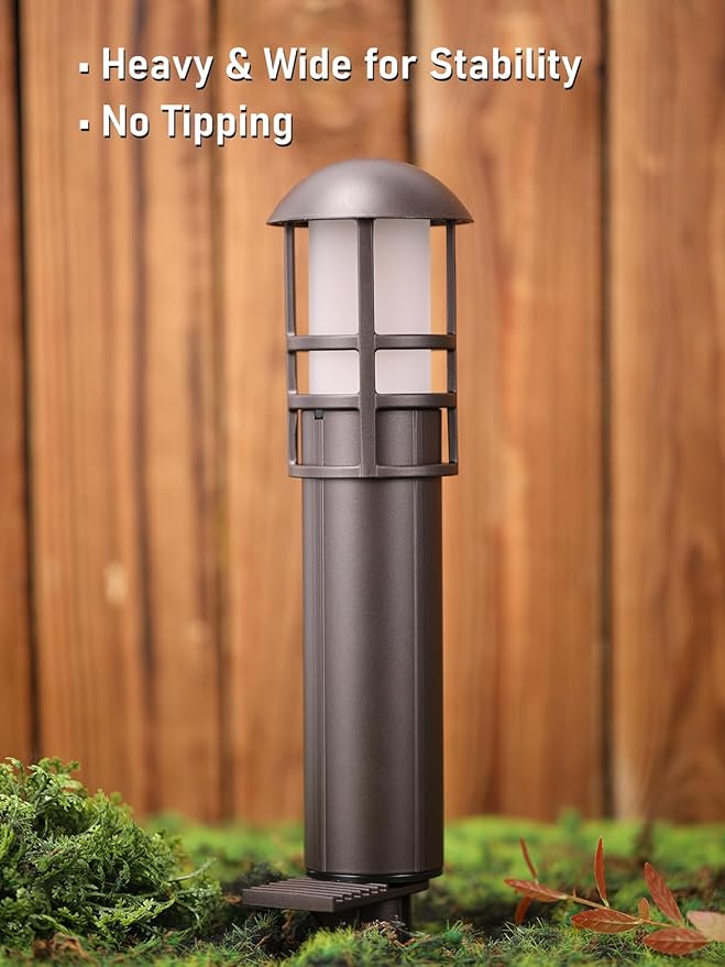 LEONLITE 4-Pack Low Voltage Landscape Pathway Lights, 3W, CRI90, 3000K | 12-24V AC/DC, Aluminum, ETL, Warm White, Low Voltage LED Bollard Path Lights, for Walkway Yard Garden