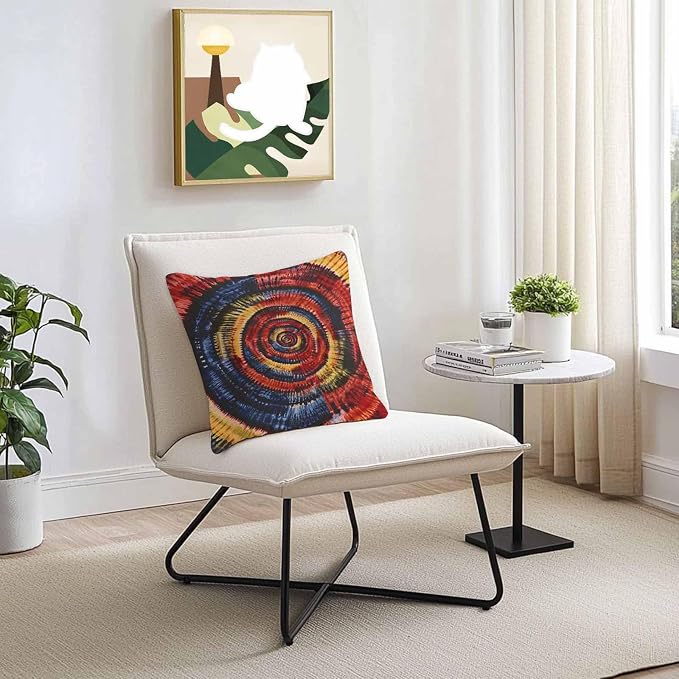 Vandarllin Outdoor Throw Pillows Covers 20x20 inch Set of 2 Waterproof Yellow Black Tie-Dye Art Decorative Zippered Cushion Covers for Patio Furniture, Abstract Boho Tribe Lumbar Pillowcases