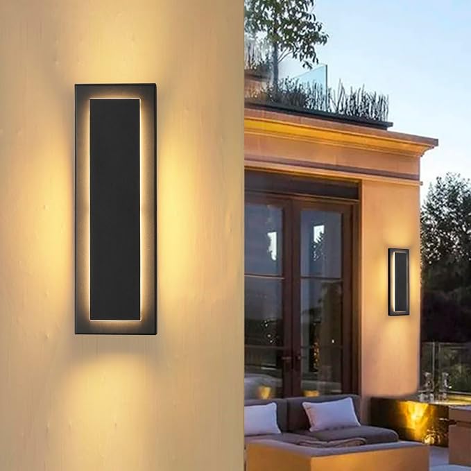 Outdoor Wall Light Modern Wall Lighting 15.7 in,12 W | Waterproof Exterior Lighting Fixtures Wall Mount,Porch Lights Outdoor For Patio Entrance Front Door,3000K,1 Pack