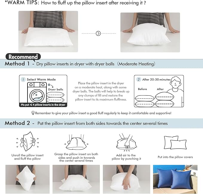 MIULEE 12x18 Inch Outdoor Pillow Insert Throw Pillow Insert | Water-Resistant Premium Outdoor Pillow Stuffer Sham Lumbar for Couch Sofa Patio Furniture Cushion Porch Swing
