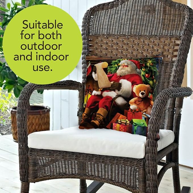 Briarwood Lane Indoor/Outdoor Pillow 17x17 Naughty Or Nice Christmas Decorative for Christmas Pillow
