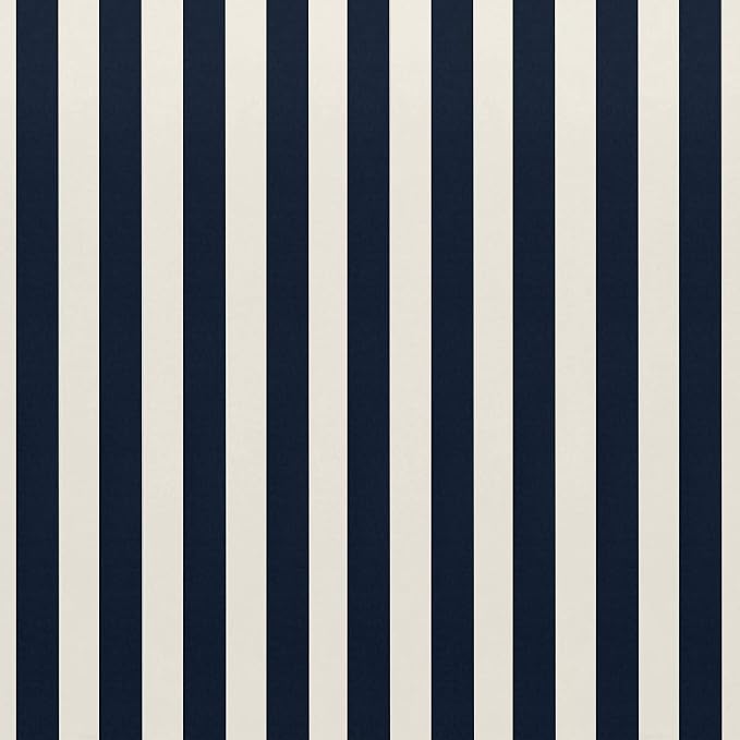 RSH DECOR Set of 4 Square and Lumbar Accent Pillows | Indoor/Outdoor All Weather Polyester Fabric | Reversible | 17" x 17" & 20" x 12" | Navy & White Stripe + Navy