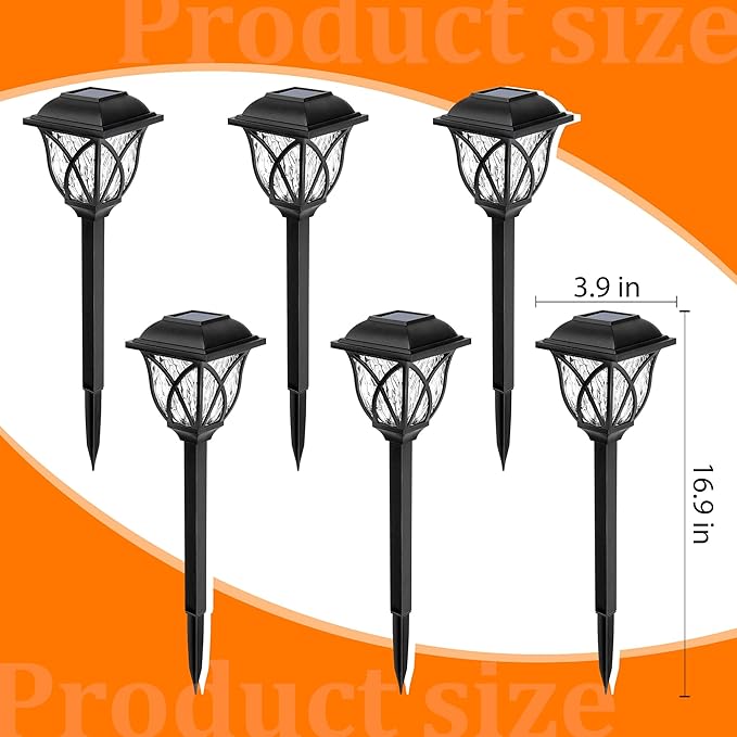 GIGALUMI Solar Lights Outdoor Waterproof, LED Solar Garden Lights | Outdoor Decorations, Garden Decor for Yard, Patio, Landscape, Planter, Walkway