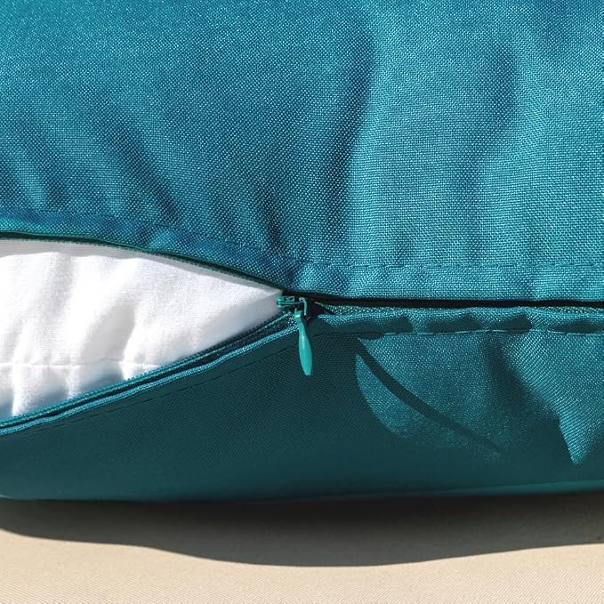 MIULEE Decorative Outdoor Waterproof Pillow Covers 18x18 Deep Blue | Decorative Patio Furniture,Pack of 2,Accent Square Soild Throw Pillow Covers,Summer Garden Tent Couch Sofa