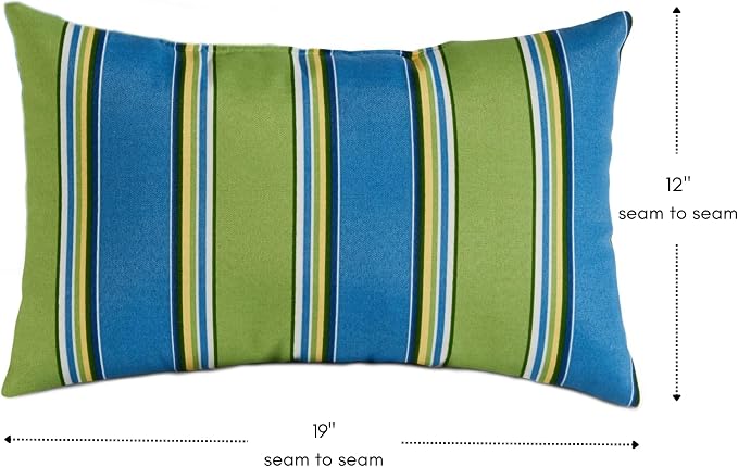 Greendale Home Fashions 2-Pack Outdoor 19x12 inch Rectangle Decorative Throw Pillow, Belize Stripe