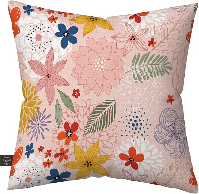 Briarwood Lane Everday Indoor/Outdoor Pillow 17x17 Colorful Flowers for Everday Pillow