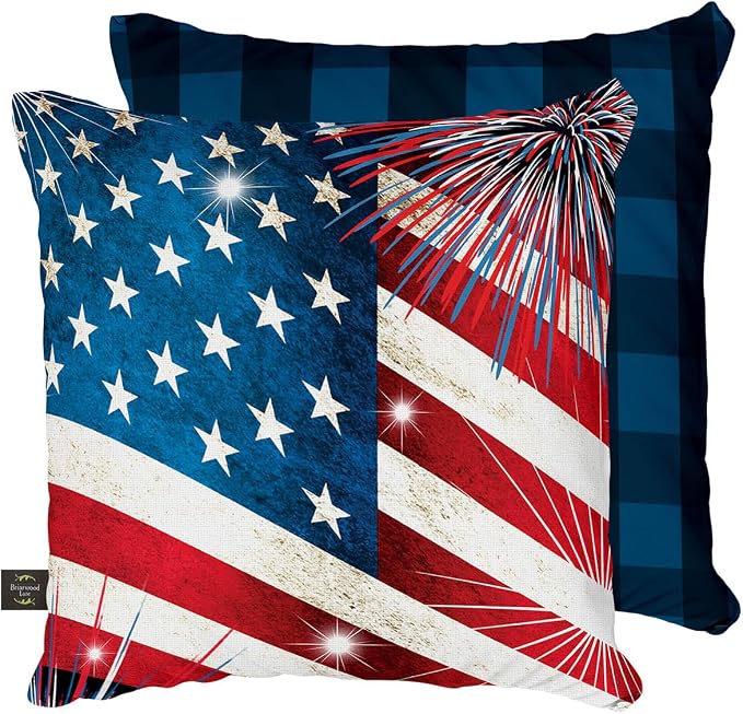 Briarwood Lane Summer Indoor/Outdoor Pillow 17x17 Stars and Stripes for Summer Pillow