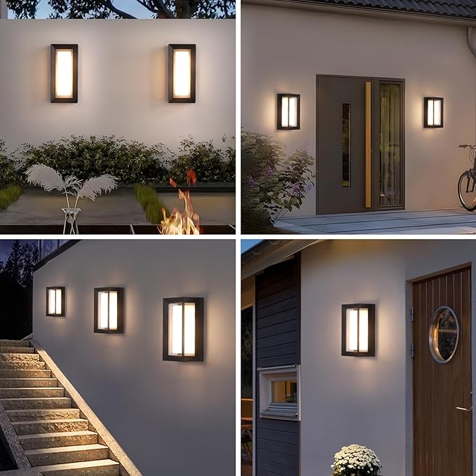 Outdoor Wall Lights Exterior/Interior LED 24W Adjustable 3-Color 2100LM IP65 Sconces Lights Waterproof Modern Outdoor Porch Lighting Fixtures Aluminum Wall Lights Compatible with Dimmers