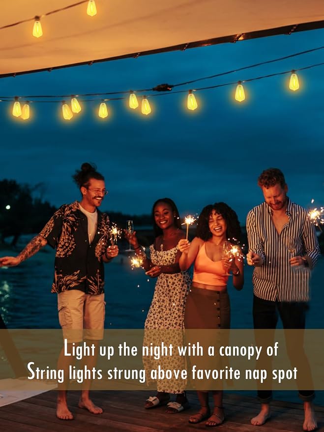Outdoor String Lights Waterproof 300FT Patio Lighting for Outside Backyard | 3-Pack x 100FT Connectable Outdoor Lights, 156 Shatteproof Dimmable Edison Bulbs for Porch Bistro Garden Gazebo Balcony Cafe