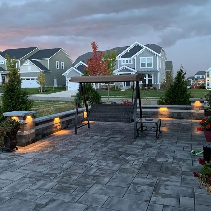 LEONLITE 4-Pack 12 Inch LED Hardscape Lighting, 3000K Warm White | LED Landscape Lighting, 12-24V Paver Light Low Voltage Retaining Wall Lights, 3W/5W/7W Dimmable Outdoor Step Lights, ETL
