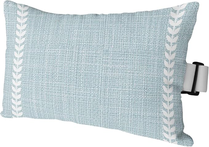 Coastal Blue Outdoor Lumbar Pillow 11x16 Inch, Modern Bohemia Simple Plants Lines Pattern Waterproof Throw Pillow Covers with Insert, Decorative Chair Cushions for Patio Garden Recliner