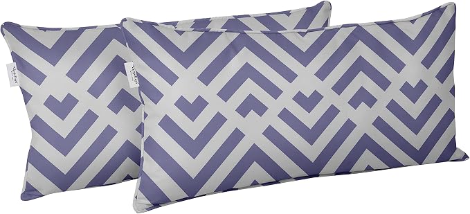 Indoor/Outdoor Polyester Fabric Lumbar Pillow Cover, All-Weather Waterproof Rectangular Cushion Case for Patio Furniture, 16 x 24 Set of 2 - Abstracts-55