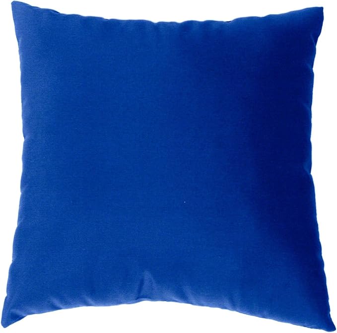 Cushion Source 17" x 17" Sunbrella Throw Pillow, Indoor/Outdoor Decorative Pillow, Fade and Water Resistant, Sunbrella Canvas Pacific Blue
