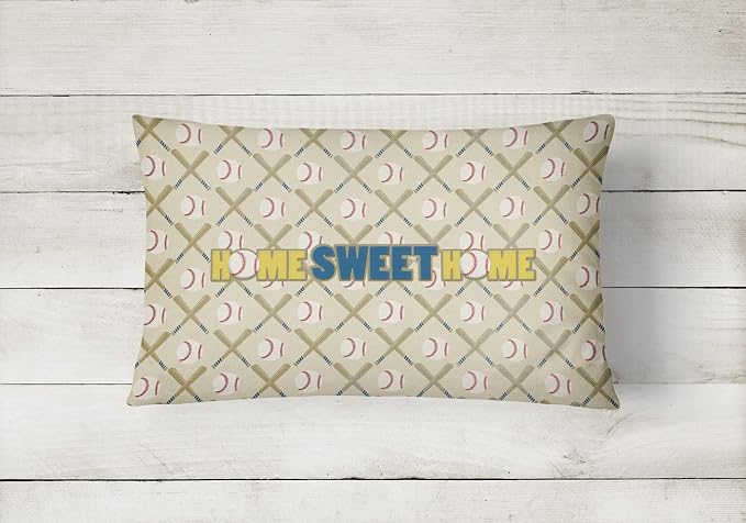 Caroline's Treasures SB3076PW1216 Home Sweet Home Canvas Fabric Decorative Pillow Machine Washable, Indoor Outdoor Decorative Pillow for Couch, Bed or Patio, 12HX16W
