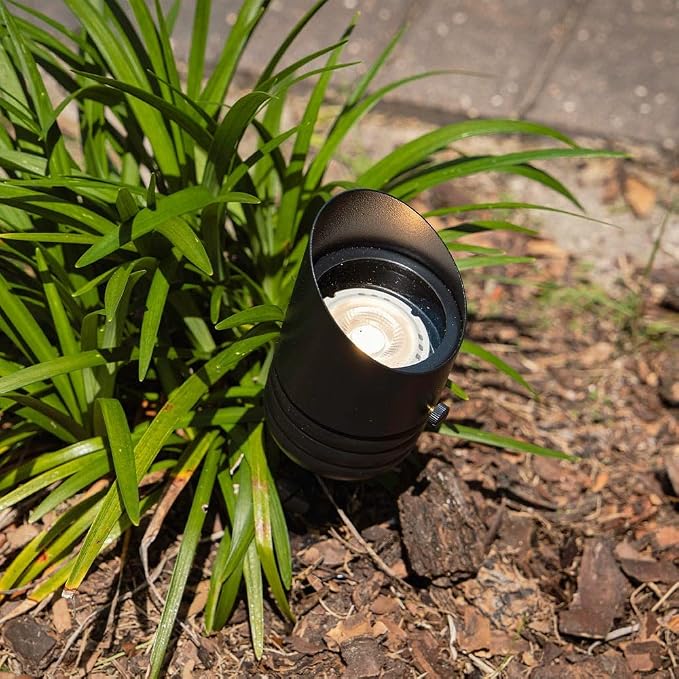VOLT Fat Boy 12V Brass Outdoor Spotlight (Black) | Lamp Ready, Low Voltage, Ideal for Landscape Lighting of Yard Lawn Garden Patio Trees & House