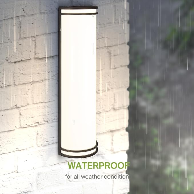 ASD 24 Inch LED Outdoor Sconce Lights - 25W 120-277V 3000K 4000K 5000K Bronze Exterior Lighting Fixtures, Dimmable Exterior Lights for House, Modern Patio Wall Light Fixture ETL 2 Pack
