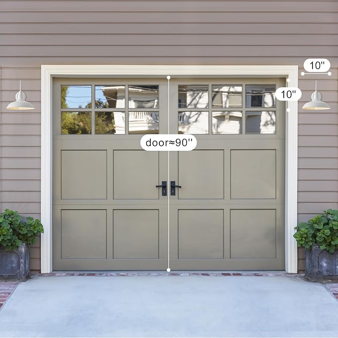 10" Outdoor Barn Lights for Farmhouse, Gooseneck Outdoor Light in Matte White, Farm Exterior Lighting Fixtures with Wall Mount, 2-Pack Outside Wall Sconce for Porch, Garage, Front Door