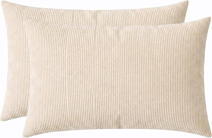 RSH DECOR: Lumbar Throw Pillows Set of 2 | 20" x 12" | Water and Fade-Resistant Performance Fabric | Outdoor Pillow Covers with Down-Alternative Inserts | Made in USA (Logic Bones)
