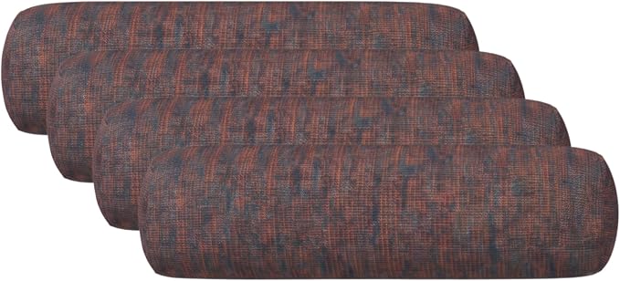 RSH DECOR: Sunbrella Neck Roll Pillows Set of 4 | 24” x 8” | Outdoor Bolster for Patio, Deck, Porch, or Poolside Chairs | Fade & Water-Resistant | Made in USA (Platform Horizon)