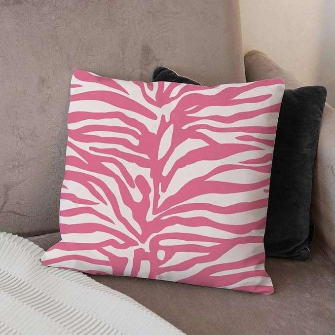 Tiger Print Pink Light Pink Pillow Cover Animal Tiger Print Cushion Cases 26x26 INRustic Accent Farmhouse Decor Pillow for Patio Furniture Garden