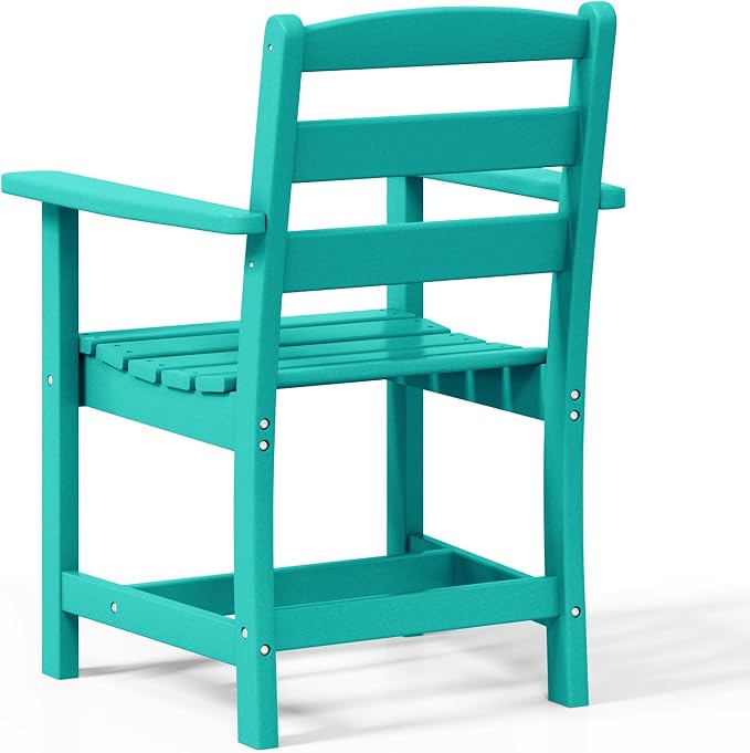 WestinTrends Ashore Outdoor HDPE Patio Classic Dining Arm Chair, Turquoise