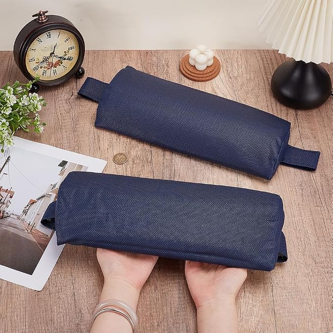 BENECREAT 2Pcs Outdoor Chaise Lounge Head Pillow, Outdoor Patio Pillows with Adjustable Strap for Patio Chair Recliner Head Support, Prussian Blue