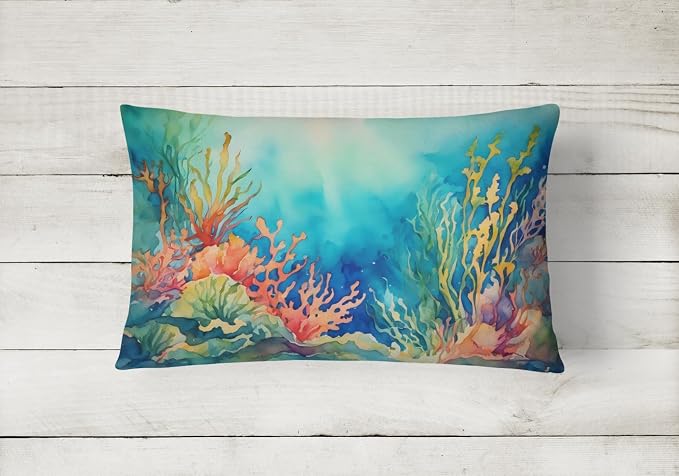 Caroline's Treasures DAC2824PW1216 Seaweed Throw Pillow Machine Washable, Indoor Outdoor Decorative Pillow for Couch, Bed or Patio, 12HX16W