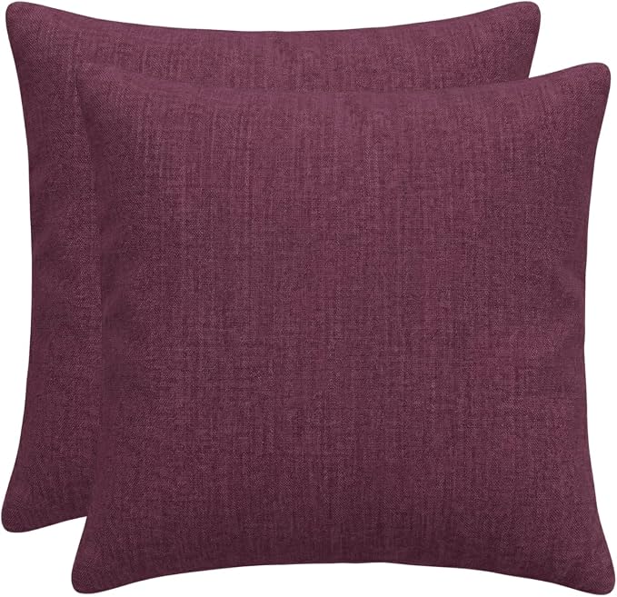 RSH DECOR: Sunbrella Square Throw Pillows Set of 2 | 22" x 22" | Water and Fade-Resistant Performance Fabric | Outdoor Pillow Covers with Down-Alternative Inserts | Made in USA (Canvas Iris)