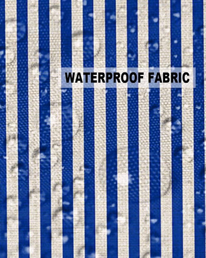 Outdoor Waterproof Throw Pillow Covers Set of 2 Navy Blue Stripes Pillowcases 20x20 Inches Linen Classic Vertical Striped Patio Decorative Pillows Cushion Case Patio Pillows for Couch Bed Chair Garden