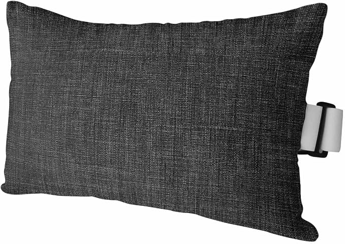 Outdoor Pillow for Chaise Lounge Chair Black Rustic Vintage Burlap Texture Outdoor Pillows Waterproof with Adjustable Strap Headrest Lumbar Pillows for Garden Patio Furniture 1 Pack 12" x 20"