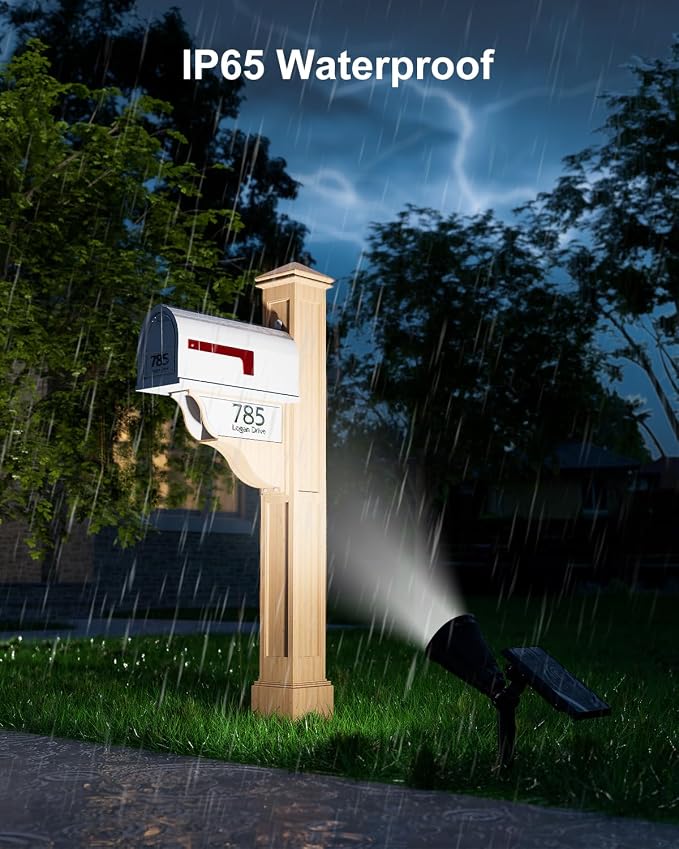 FALOVE Solar Spot Lights Outdoor Waterproof for Flag, Palm Tree, Pole, Sign, Statue, Mailbox, Bright LED Outside Landscape Flood Spotlights for Accent Uplighting Yard, Garden, House, Backyard, Patio