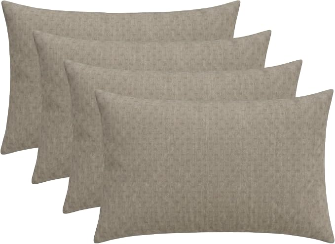 RSH DECOR: Sunbrella Jumbo Lumbar Pillows Set of 4 | 26" x 16" | Indoor Outdoor – Patio, Lounge, Adirondack | Water & Fade-Resistant | Down-Alternative Inserts | Made in USA (Dots Nice Shale)