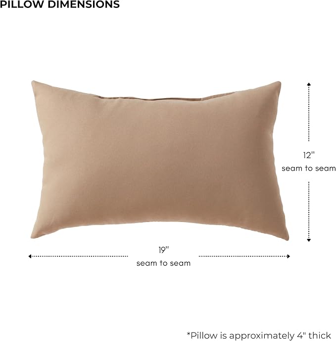 Set of 2 Outdoor Throw Pillows 19 x 12 Inch – Reversible Rectangle Patio Accent Pillows – Weather-Resistant Polyester Fabric – Eco-Friendly Recycled Polyfiber Fill – Coronado