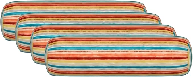 RSH DECOR: Neck Roll Pillows Set of 4 | 20” x 6” | Outdoor Bolster for Patio, Deck, Porch, or Poolside Furniture | Water & Fade-Resistant | Made in USA (Espy Fresh)