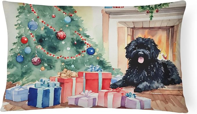 Caroline's Treasures DAC2733PW1216 Puli Cozy Christmas Throw Pillow Machine Washable, Indoor Outdoor Decorative Pillow for Couch, Bed or Patio, 12HX16W
