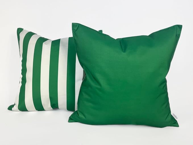 Pack of 2 Outdoor 20''x20'' Waterproof Green Throw Pillow Covers Decorative Square Patio Pillows for Patio Furniture (Amazon)