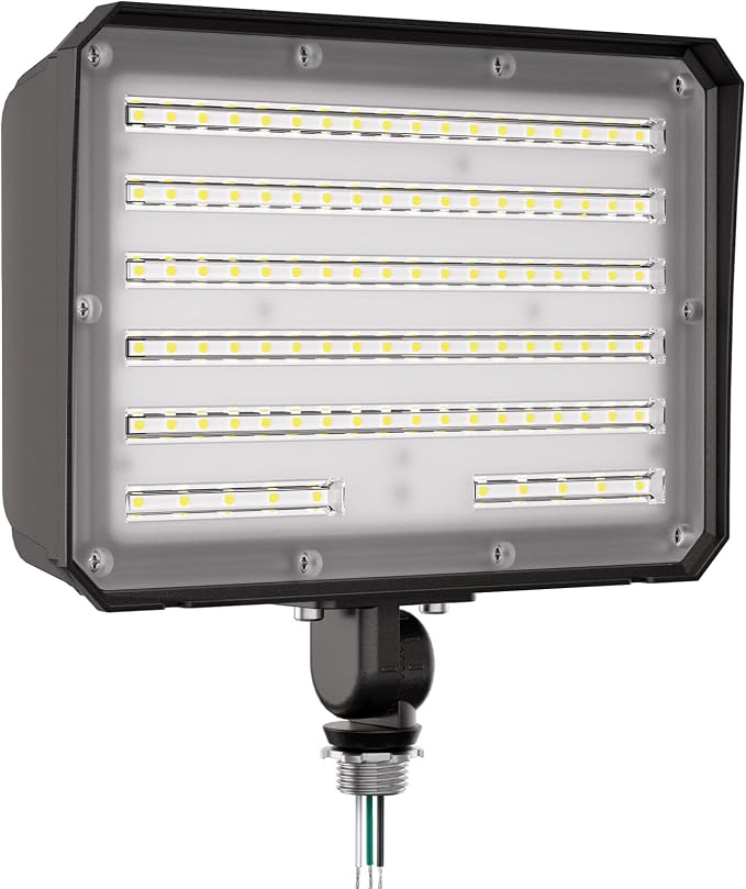 CINOTON 100W 14000LM LED Flood Lights Outdoor, 5000K, ETL Listed, 1 Pack | IP65 Waterproof Exterior Security Wall Pack with 180°Knuckle, 100-277V Outside Aluminum Fixture for Court Porch Patio Garage