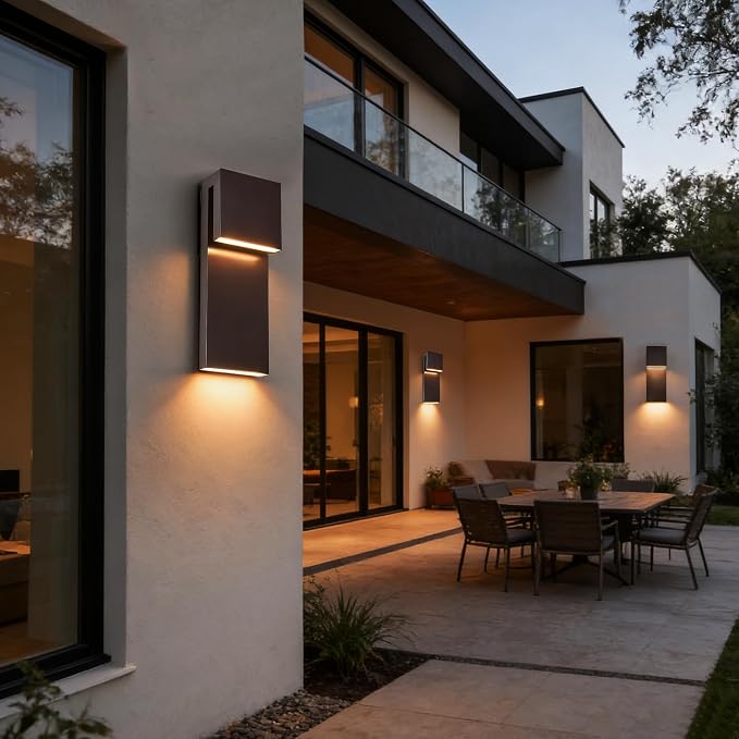 Tarentlight Outdoor Light Fixtures Wall Mount Set of Two, Dusk to Dawn Patio Wall Lamp, Bronze Exterior Lighting Fixtures for Porch, Patio, Backyard, Garage - Waterproof Front Porch Lights