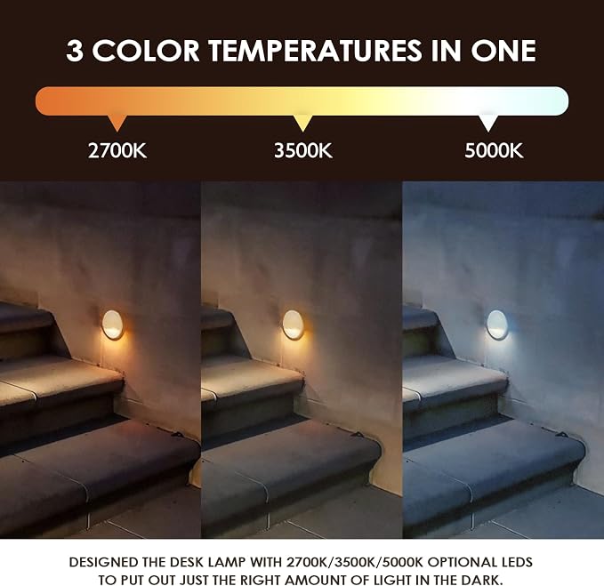 LED Low Voltage Deck Lights Outdoor Waterproof,6-Pack 3CCT Deck Lighting Fixtures Landscape Step,3W, 12V-24V AC/DC Die-cast Aluminum Housing Fence Lamp Wired 2700K/3500K/5000K (White)